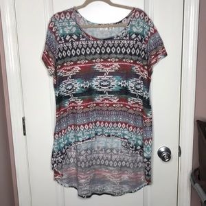 Cato Hi-lo Shirt in Tribal Print